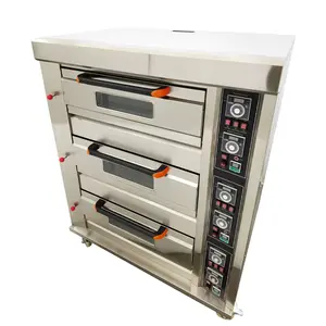 YOKOMA 110V 300W Gas Heating Commercial Movable Electric Triple Pizza Oven Meat Roaster