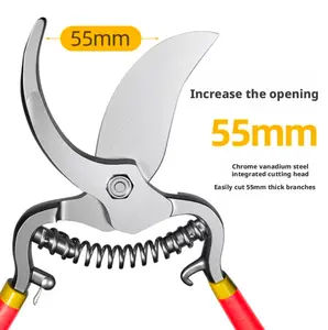 OUDISI Heavy-Duty Vintage Stainless Steel Lever-Action Labor-Saving Garden Shears for Fruit Trees, Thick Branches, Landscape Use