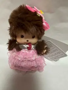 Monchhichi Bag Charm – Adorable Pink Tutu Doll with Bow for Stylish OOTD Accessory