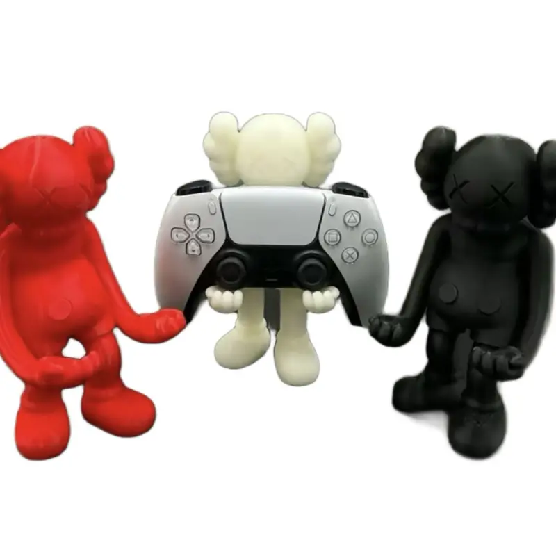3D Printed Controller Stand Figurine - Unique Artwork for Gaming Setup with Kaws Inspired Design - PlayStation & Xbox Controllers Included - 6.5 & 8.5 Inches Tall