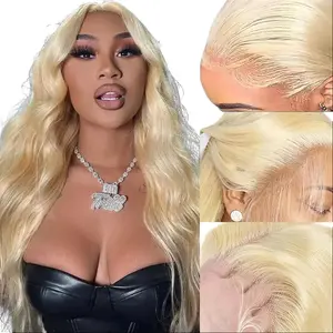 Clearance Sale 613 Lace Front Wig 13X6 HD Transparent Blonde Human Hair 180 Density Body Wave Pre Plucked for Women Natural Look Full Voluminous Style