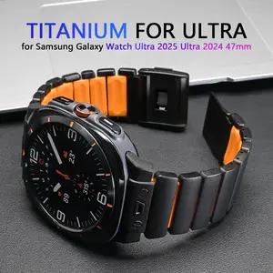Luxury Titanium Strap for Samsung Galaxy Watch Ultra 2025 Ultra2 Rubber Business Band for GALAXY WATCH ULTRA 47mm 2024 Watchband Smart Watch Straps Smartwatch Strap Smart Watch Accessories