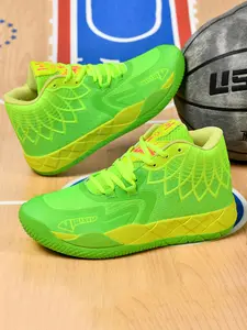 Youth Unisex Rubber Sole Thick Bottom Basketball Shoes, Upgraded Version for Ankle Support, Non-Slip Shock Absorbing Sports Sneakers, Sporty Running Shoes