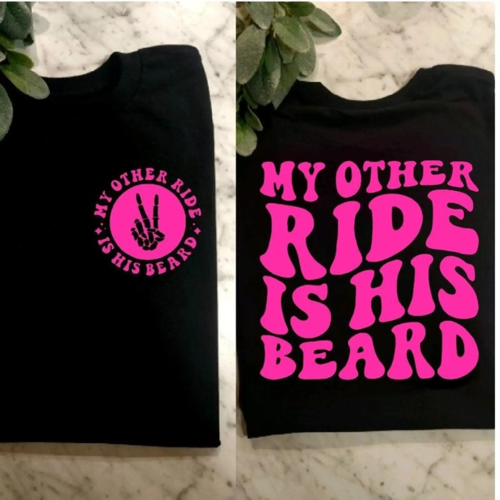 funny shirt my other ride is his beard humor cute popular trending Short sleeve Top Unisex Tshirt,music