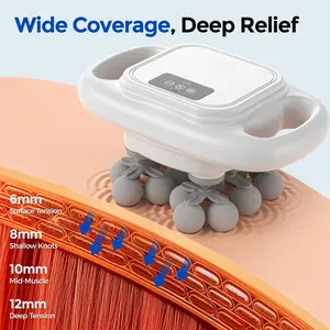 16-Head Massage Gun Set Deep Tissue Percussion Massager with 8 Modes & 50 Intensities Full Body Pain Relief for Back Neck Shoulders & Legs Gray Posture Correction Support Strap Adjustable Tactical Chest Running Bag pilates  equipment