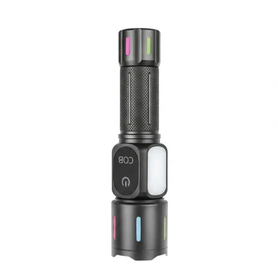 Aluminium Rechargeable LED Flashlight - 1200-1500 Lumens, Adjustable Focus, Waterproof IPX4 Handheld Torch with Battery, 800-1200m Range, Fluorescent Lamp for Hikers Campers, Outdoor Camping, Emergency Preparedness