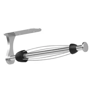 Under Cabinet Paper Towel Holder, One-Handed Tear Wall Mount Adhesive Paper Roll Holder with Ratchet Mechanism, Silver, for Kitchen and Bathroom