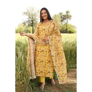 Mustard Floral Suit Set