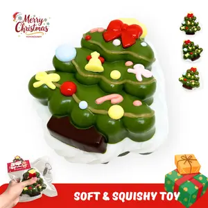 YOYOSQUISHY Christmas Tree Cookie Taba Squishy Toy Soft Food-Grade Silicone, Hand-Painted, Adorable Gift Soft Muddy Texture Stress Relieving Accessory