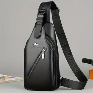 Men's Leather Crossbody Bag, Casual Shoulder Bag For Hiking Running Cycling Travel