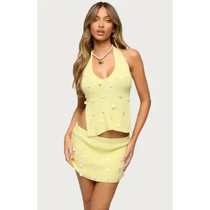 Edikted Women's Lylah Backless Charm Knit Halter Top