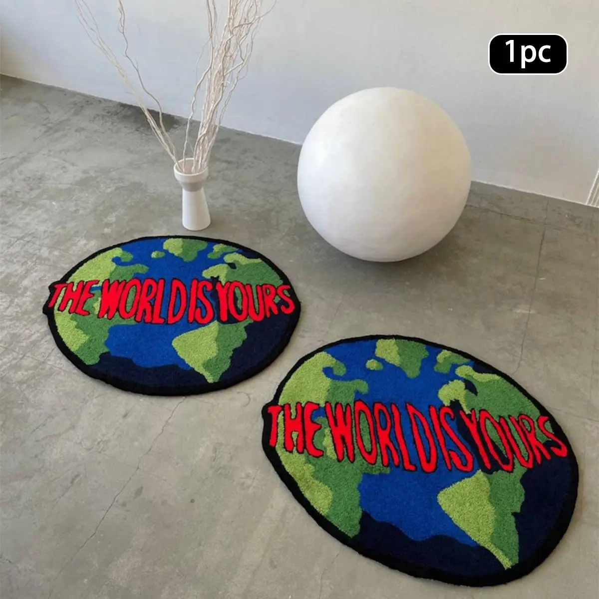 The World Is Your Round Floor Mat, 1 Count Non-slip Soft Floor Carpet, Vintage Rug, Decorative Area Rug for Home Living Room Bedroom, Home Decor, Hous