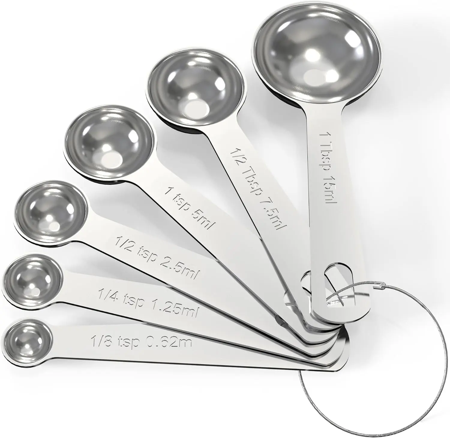 Stainless Steel Measuring Cups & Spoons Set,Coffee Scoop Spoon Kitchen Gadgets for Cooking & Baking,Set of 6