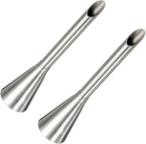 Piping Tips for Filling Eclairs Donuts Doughnuts Cupcakes,Donut Filler Tip,Pastry Tip,Long Puff Cream Filling Tip,2 Pcs