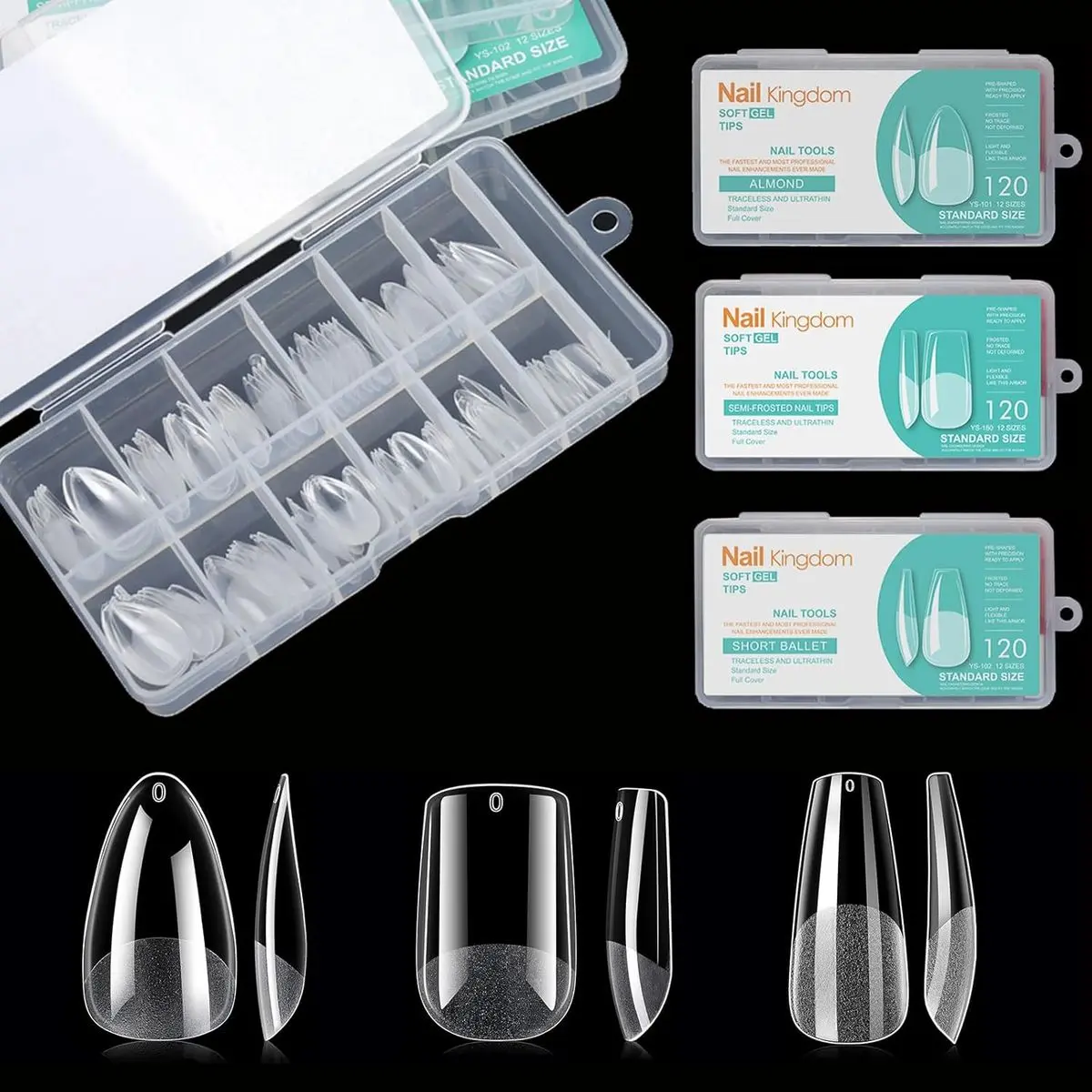 360PCS Medium Length False Nail Tips