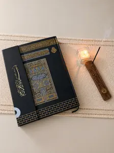 Hard Cover Large Print Arabic Computer Script Quran - Kaaba Black, QR Code Audio Feature, 1224 Pages, 17x24 cm & 25x34 cm, Durable Design for Easy Daily Use (Religion Book)