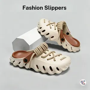 Unisex's Minimalist Casual Lace Up Clogs, Lightweight Breathable Slippers, Trendy Soft Non slip Comfortable Clogs, Fashionable Shoes for Indoor & Outdoor Wear, Lightweight Beach Slippers,Men Women Walking Shoes - Valentine's Day gift