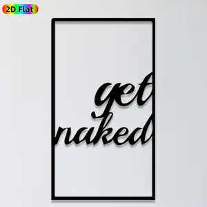 1pc "Get Naked" Typography Metal Wall Art, Bold "Get Naked" Statue Mural, Ideal Gift for Bachelorette Party, Birthday, Humorous Decor Enthusiasts,  Wall Sculptures, Perfect for Bedroom Wall & Patio Fence, Playful Adult Space Decor
