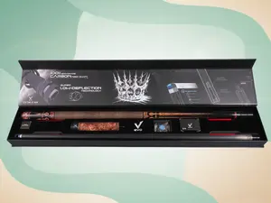 EVO CROWN MaxBing Edition - Monarch Blade Pool Cue | Carbon Fiber Pro-Taper Shaft, Carbon+Glass Fiber Butt, 19-19.5 oz | Complete Player Kit with 6" Extension, TIME Tip, Glove, Chalk