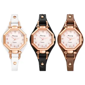 OIDEA Octagonal Leather Bracelet Watch for Women, Dainty Analog Quartz Wristwatch with Arabic Numeral Markers and PU Leather Strap summerwins,summerwins