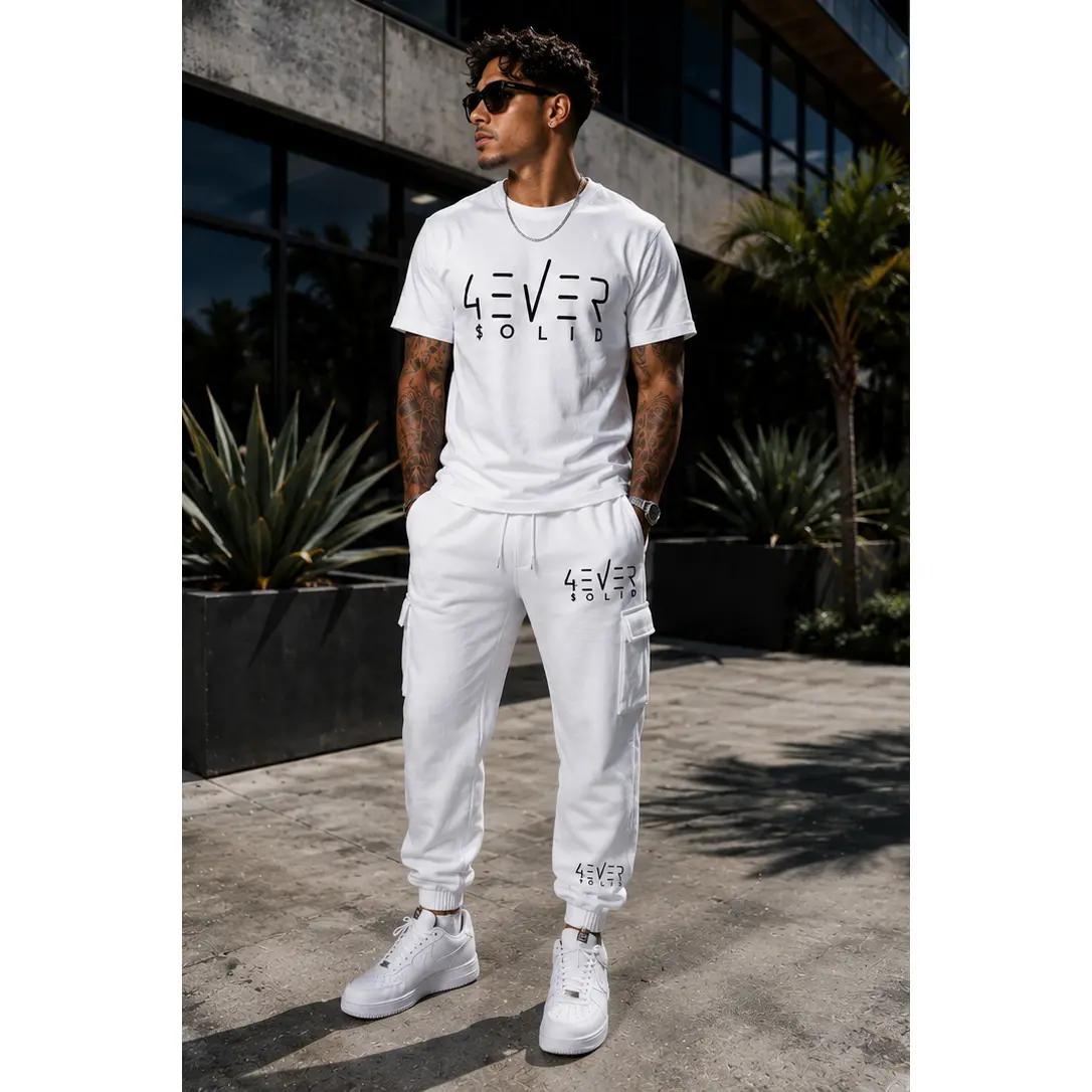 $LD Ice Bundle  – White Tee + Cargo Joggers[Pre-Order]