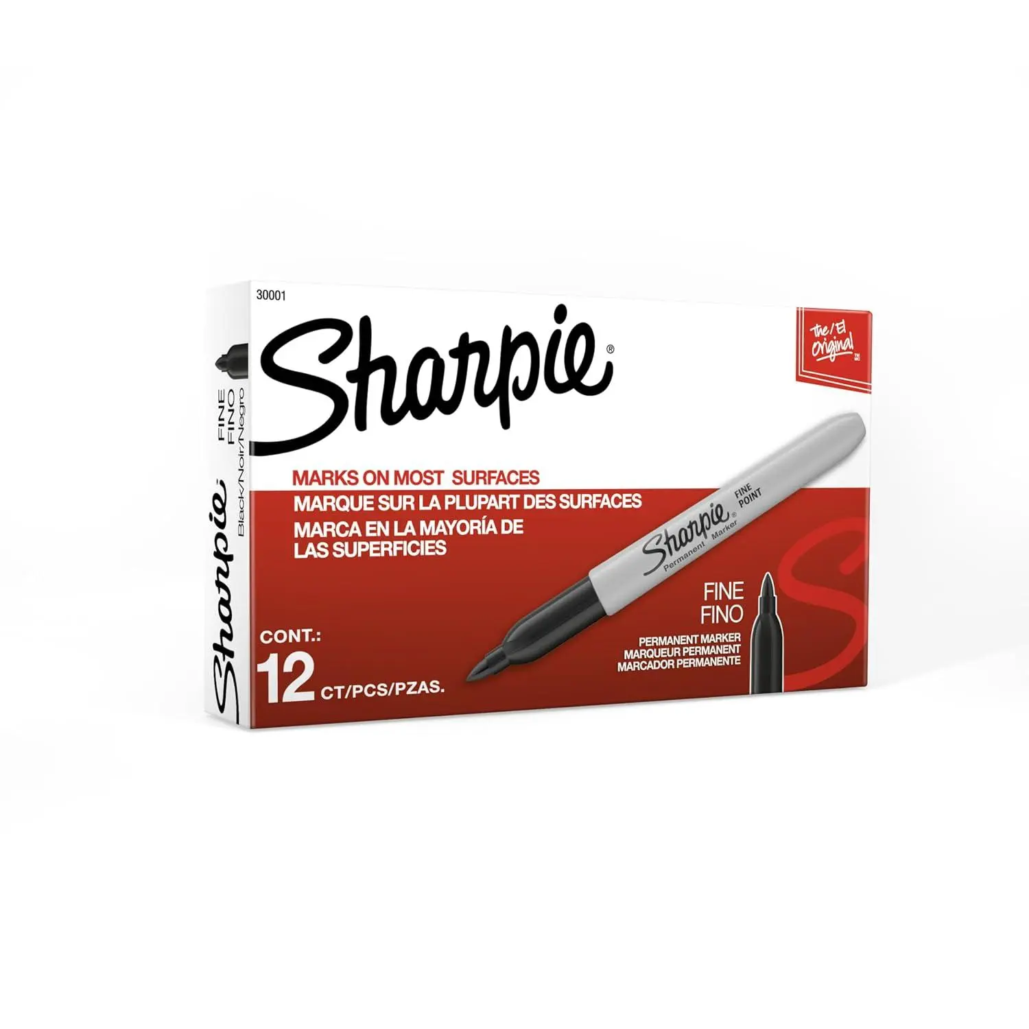 Sharpie Permanent Markers, Fine Tip, Black, 12 Count - Quick Drying, Fade Resistant, For Wood, Plastic, Paper, Metal, And More