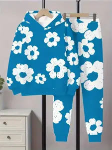 Boys' Geometric Pattern Fitted Casual Set, Perfect for Outdoor Activities, All-Season Wear, Stylish & Comfortable Design