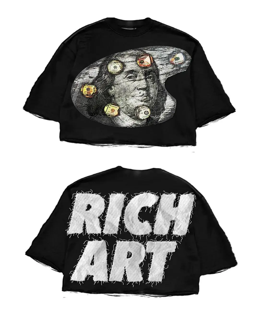 Y2K Graphic Rich Art Printed Oversized Tshirt, Sweatshirt graphic t shirts for women Oversized Y2k Tops 2024 T shirt Couples Casual Cotton Crewneck Anniversary MEN BIG