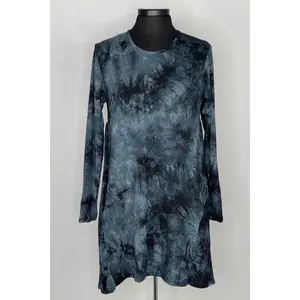 Black Tie Dye 2AM Long Sleeve Tunic with Pockets