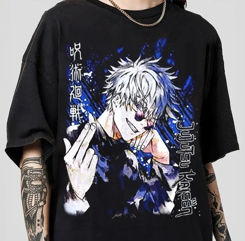 Vintage Satoru Gojo Art Shirt, Satoru Jujutsu Anime Shirt, Gojo Satoru T-shirt, Manga Shirt, Anime Shirt, Anime Lover Tee