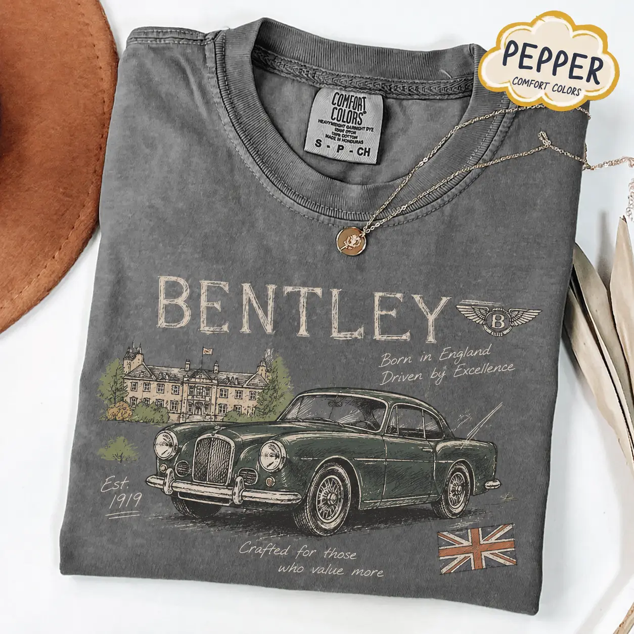 Bentley Comfort Colors T Shirt, Vintage British Luxury Car Graphic Tee, Classic Automotive Heritage Shirt, Retro Car Enthusiast Gift, Casual Tee for Men and Women