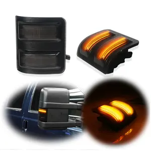 2pcs For Ford F250 F350 F450 F550 Smoked Amber LED Side Mirror Marker Signal lamps Lights, Replace OEM  7C3Z13776A, 7C3Z13776B