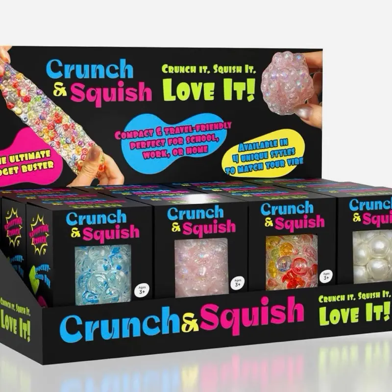 Crunch & Squish Sensory Calming Tool - Soft Sensory Fidget Stress Reliever, Anxiety Relief Products, Calm Corner Emotional Regulation Hand Gadget with Squeeze Decompression Function (1 Random Design/Color)