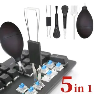 5PCS Keycap Puller Tool Set for PC Keyboard Cleaning, Dust Blower and Brush, Essential Maintenance Kit for Keyboard Care