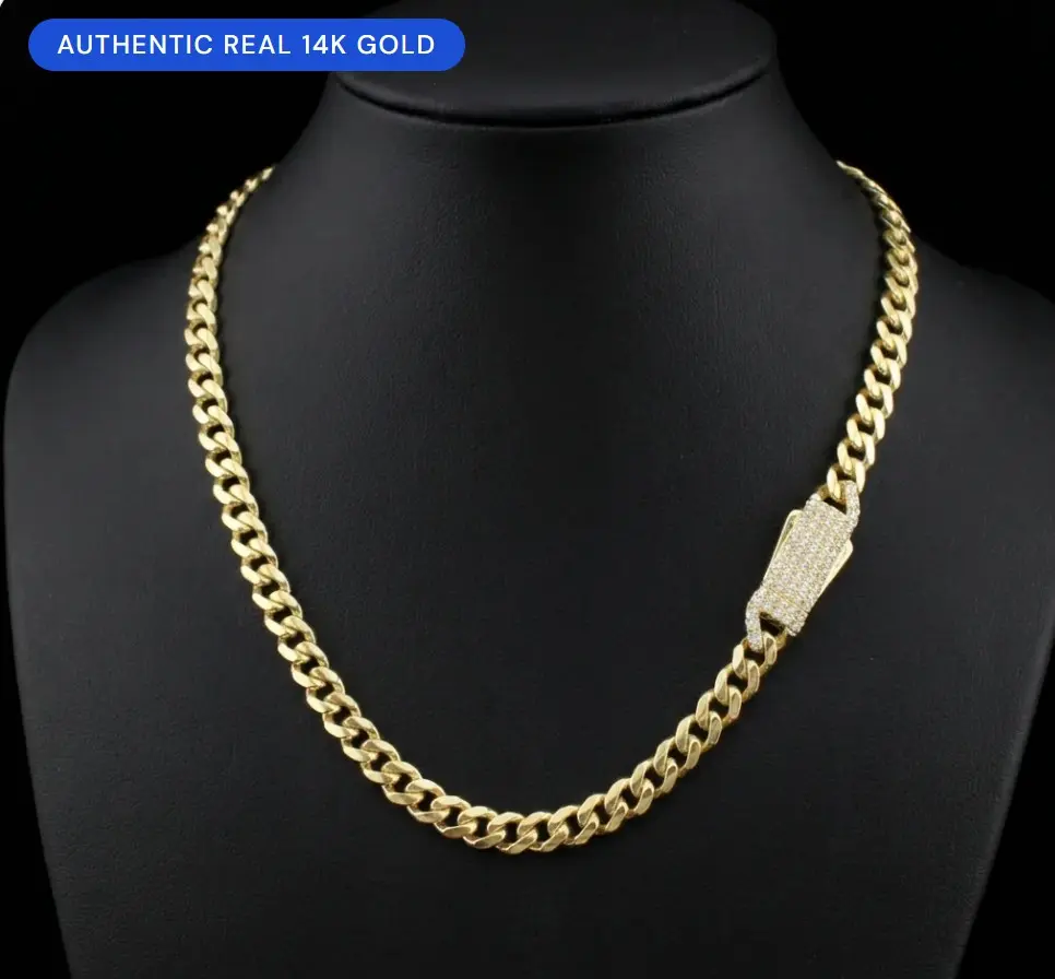 14K Gold Baby Monaco Chain