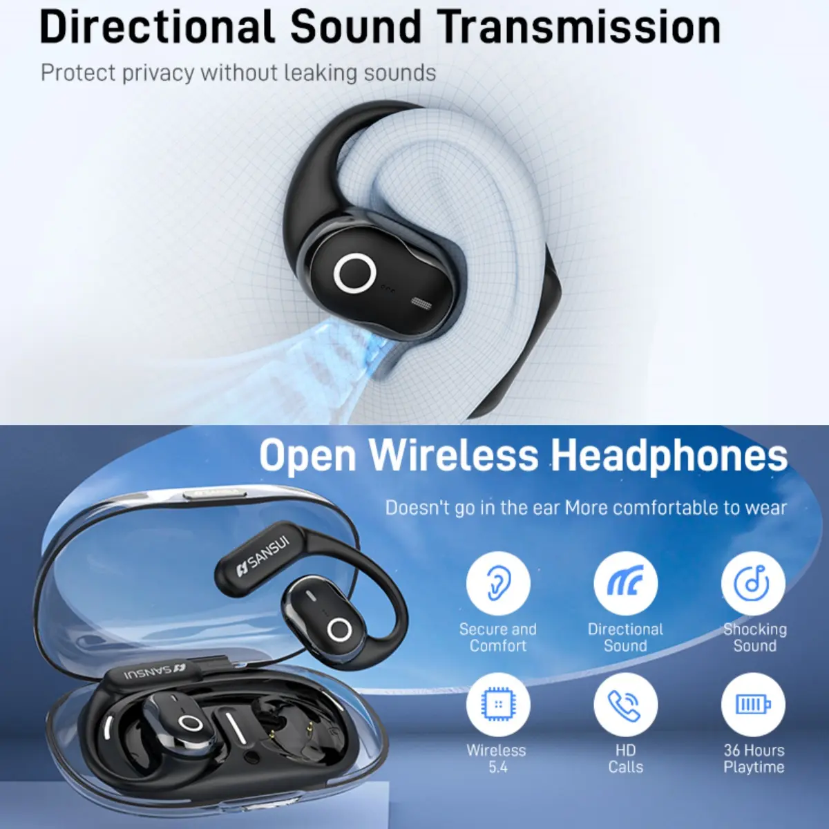 NEW Bluetooth 5.3 gaming Headphones,40hs paly time ,  Bass Stereo Earphones ,Noise Cancelling Earbud with 4 ENC Mic in-Ear Bluetooth Earphone, USB-C charge, LED Display wireless earbuds