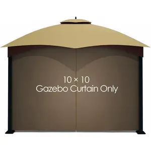 Gazebo Privacy with Zipper Privacy Panel Sidewall for 10' x 10' Gazebo (Brown)