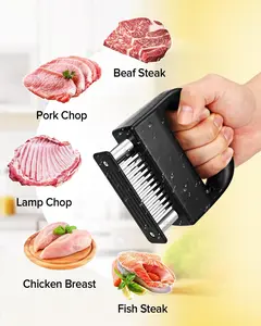 Premium Design Meat Tenderizer Tool with 48 Stainless Steel Blades – Kitchen Cooking Tool for Tenderizing Meat