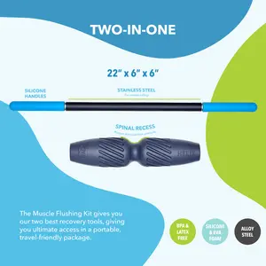RAD 2-in-1 Muscle Flushing Kit - Includes Exercise Foam Roller & Massage Roller Stick - Deep Tissue Massage, Myofascial Release, Mobility & Recovery