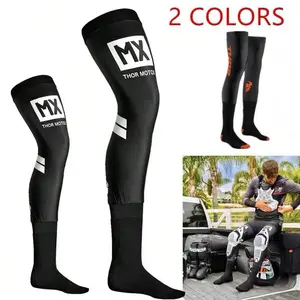 1 Pair Off-Road Motorcycle Compression Knee Socks, Professional Bike Breathable Shock Absorption Socks, Mountain Bike Atv Riding, Sports Compression Socks