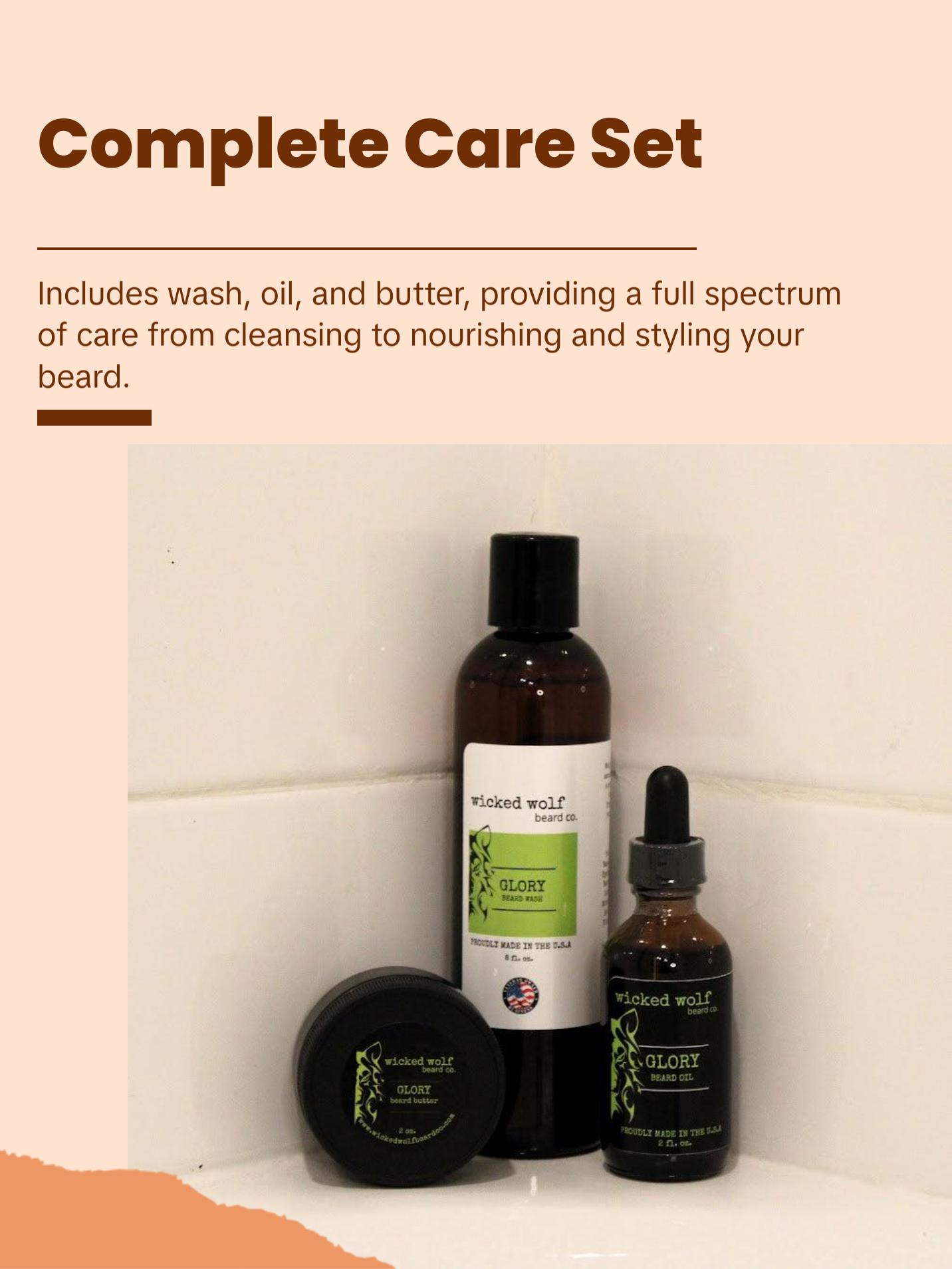 Wicked Wolf Beard Co. Wolf Pack - All natural Beard care set - three delicious scents