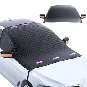 Car Half Cover Sunshade for Cars & SUVs, Universal Front Windshield & Side Window Protection, Windproof, Waterproof, Snow & Frost Shield, UV & Heat Block, Dust & Pollen Resistant, Easy to Install, Foldable Outdoor Sun & Weather Guard