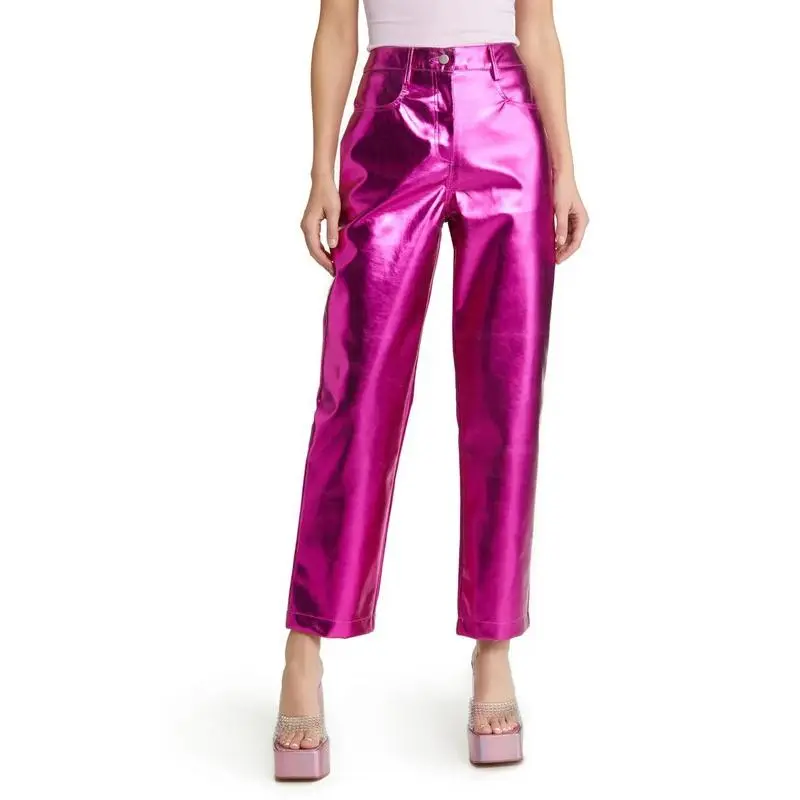 Magenta Metallic Pants