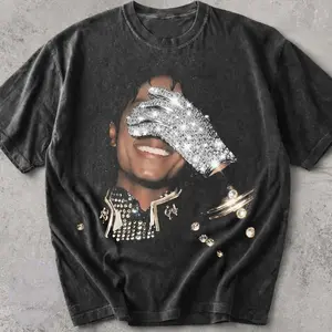 Michael Jackson King Of Pop Graphic Tee Shirt, Pop Icon T-Shirt, Classic Mj Tee, Hottrend T-shirt, Gift For Her, Him, Streetwear, Viral Tee, TikTok Trending