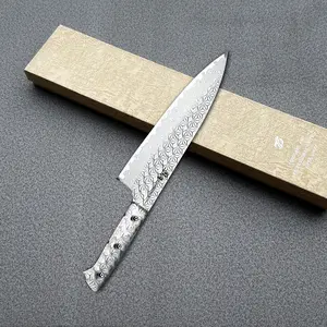 Tonggang 210 Gyuto Knife 10Cr15CoMov 45-Layers Damascus Steel Blade Professional Use Luxurious Acrylic Kitchenware Cutting knives for men Tool Durability Handle