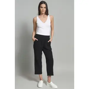 Pucker Gauze Cropped Jogger