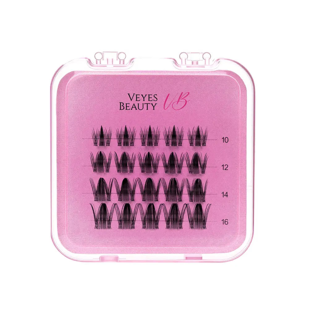 VEYESBEAUTY VB-Mini Pack Trial Size One Style Per Box Low-Risk Sample Lightweight Segmented Cluster Lashes Ultra-thin Invisible Band Faux Mink Eyelash for Beginner-Friendly DIY Self Makeup at Home