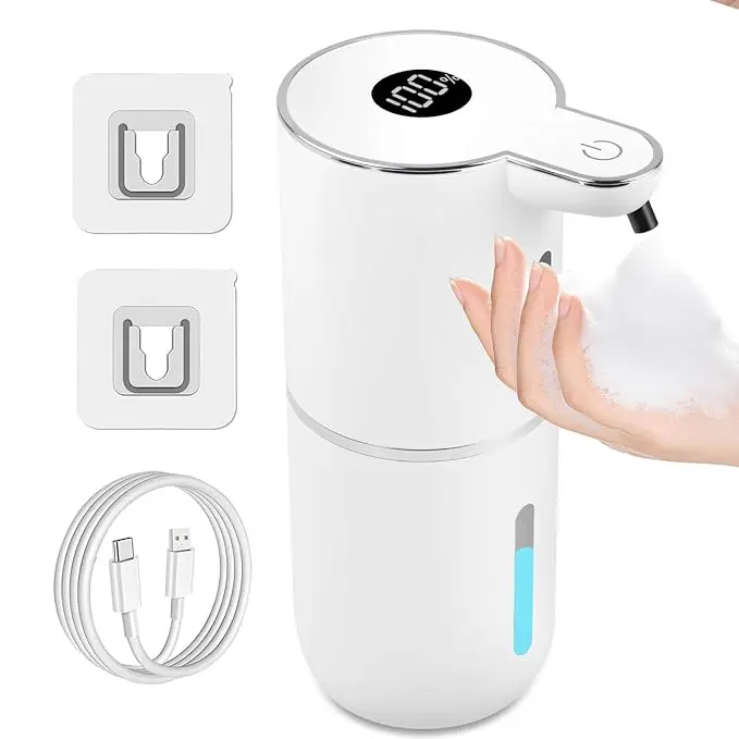 Automatic Soap Dispenser Touchless,6-Level Foaming Hand Soap Dispenser,Hands Free,12.8oz/380ml Electric Wall Mounted Dish Dispenser,for Kitchen Bathroom