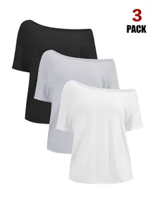 2026 European Style Asymmetrical Shoulder Short Sleeve T-Shirt, Summer Loose Fit Slimming Lazy Fashion Top, Sexy Chic Versatile Underwear