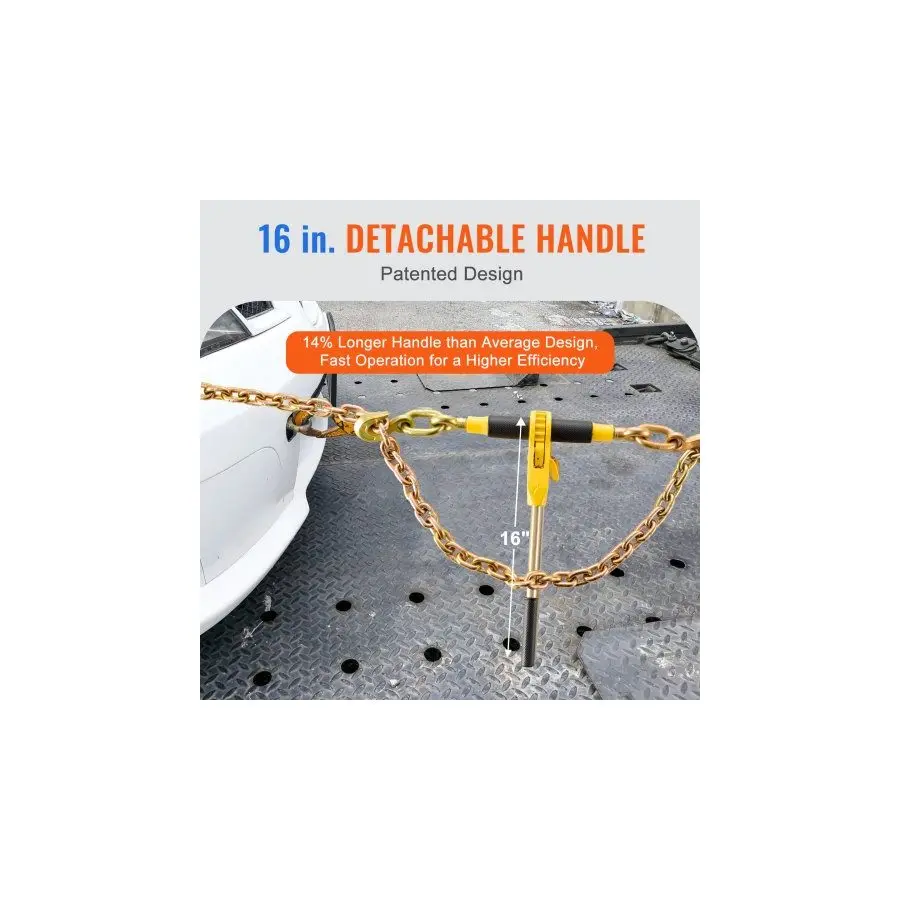 VEVOR Ratchet Chain Binder, 5/16-3/8 Heavy Duty Load Binders, with G80 ...
